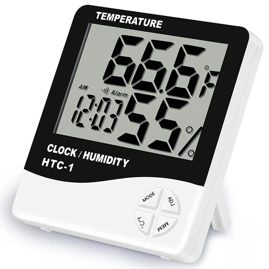 Indoor Temperature and Humidity Thermometer White